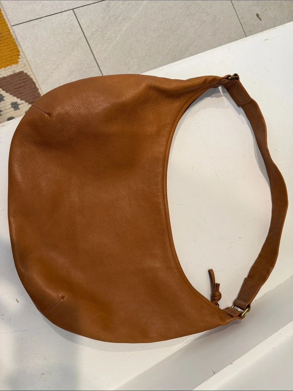 Madewell Cognac Leather Hobo Shoulder Bag - Picture 2 of 4